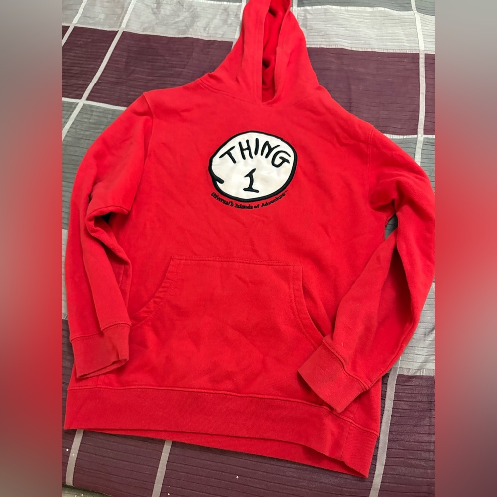 Red Thing 1 Graphic Hoodie. Size Kids Medium.